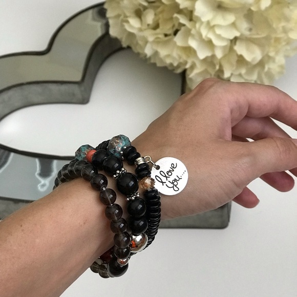 Beaded friendship bracelet, aquamarine - Picture 2 of 4